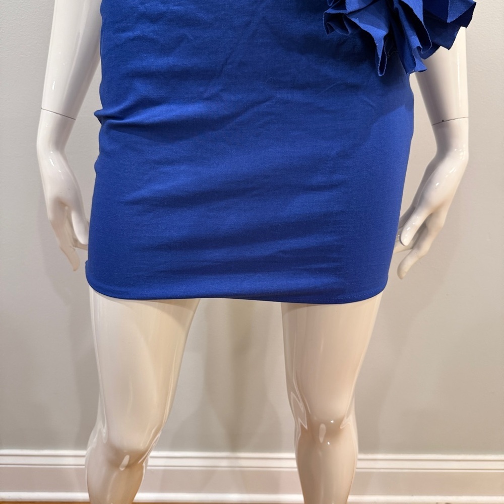 Zara Blue Ruffled Mini Dress Bloggers Fav - Picture 3 of 9